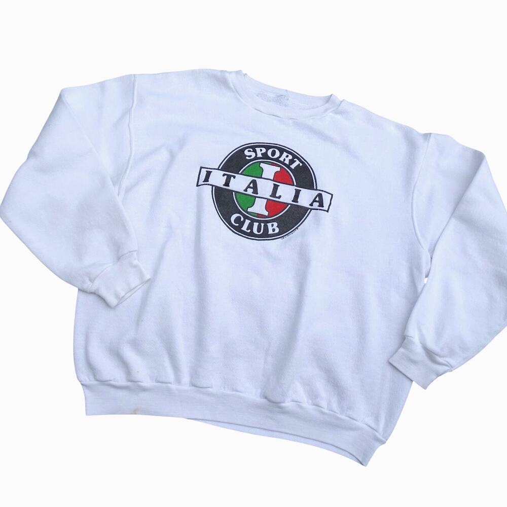 Vintage 90s Sport Italia Club Sweatshirt Oversized Boxy L
